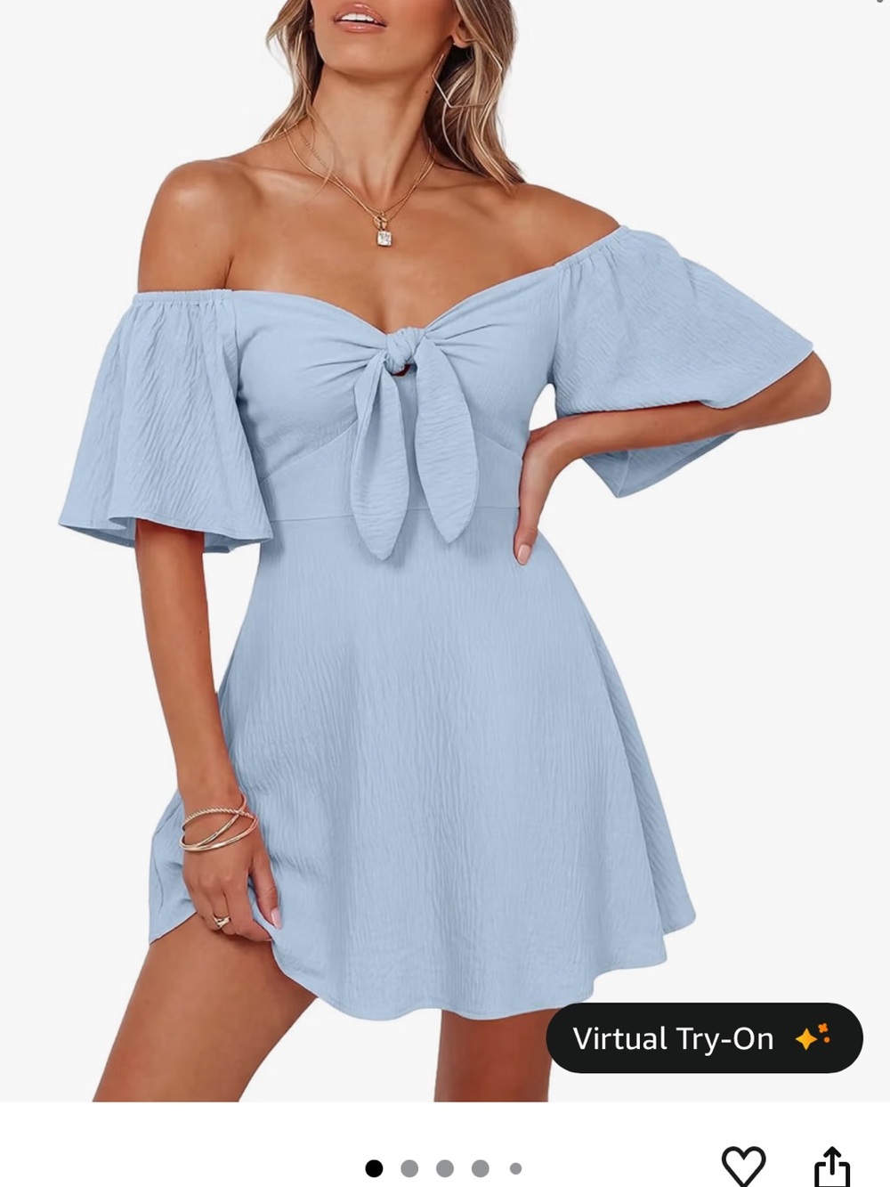 Dokotoo Womens Dresses 2026 Deep V Neck Elegant Bow tie Mini Dress S